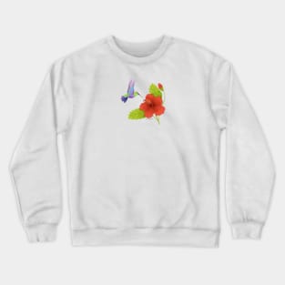 Hibiscus and Hummingbird Crewneck Sweatshirt